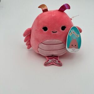 Squishmallows Kellytoy Plush Sealife Squad Simone the Shrimp 5" NWT Pink